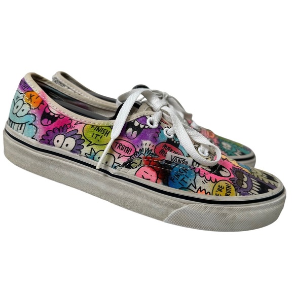Vans Authentic Kevin Lyons Truth Monster Print Sneakers Womens 7 Mens 5.5 Multi - Picture 2 of 10
